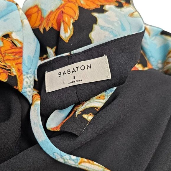 Aritzia Babaton Wallace Wrap Dress Size Small Floral Mini Short Sleeve - Picture 5 of 6